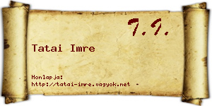 Tatai Imre névjegykártya